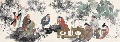 韩敏 2006年作 竹林七贤 镜心 53×145cm